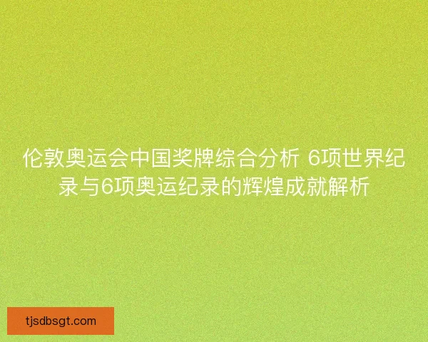伦敦奥运会中国奖牌综合分析 6项世界纪录与6项奥运纪录的辉煌成就解析
