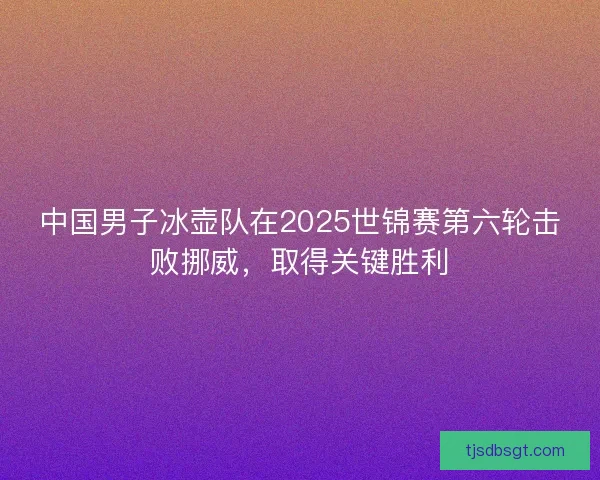 中国男子冰壶队在2025世锦赛第六轮击败挪威,取得关键胜利 中国男子冰壶队在2025世锦赛第六轮击败挪威,取得关键胜利